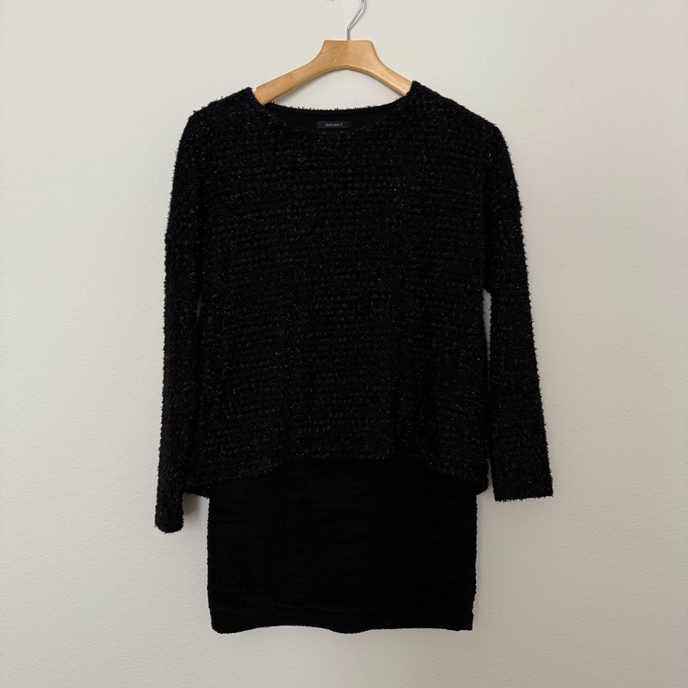 Korean Black Sparkle Mini Dress